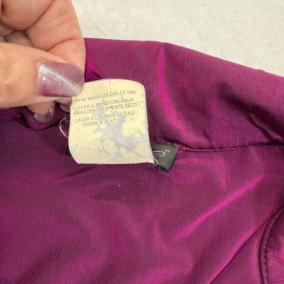 VTG Y2K Bebe Iridescent Snap Front Top Fuchsia Retro Glam Cowgirl Retro Size M - Picture 9 of 12